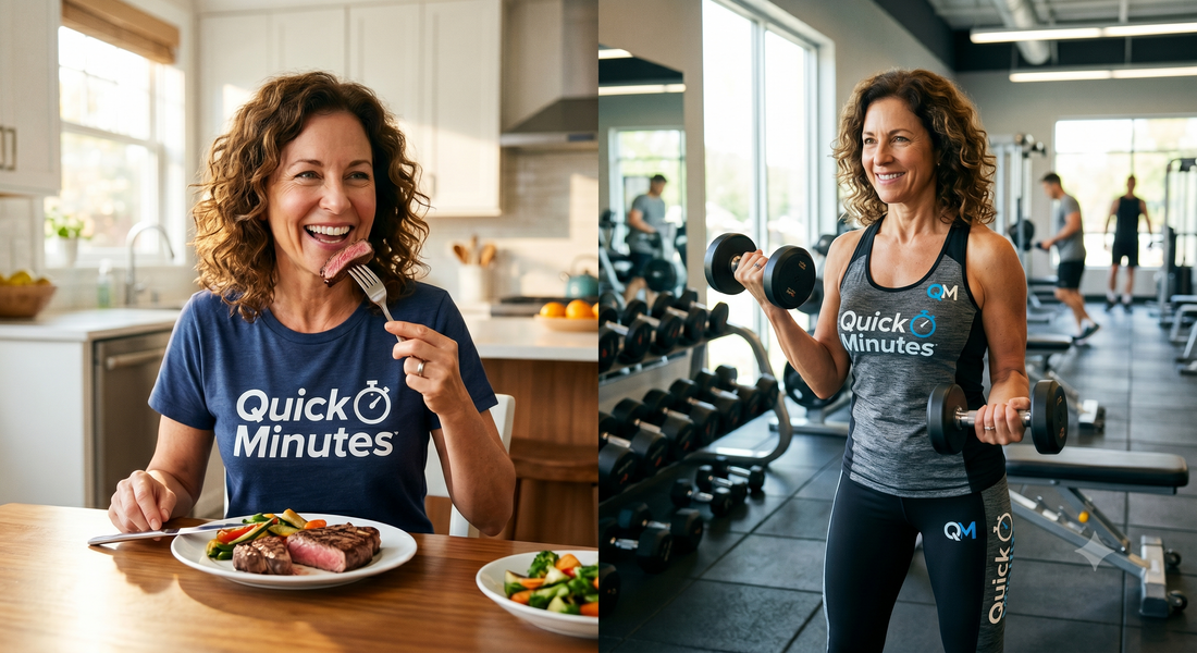 KateNolte.com -50 year old woman eating and exercising 